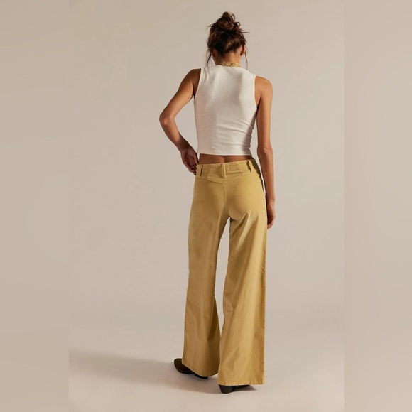 NWT Free People We The Free Libre Cord Wide-Leg Jeans in Fall Leaf - Picture 3 of 7